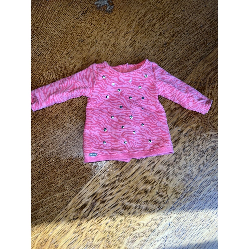 American Girl Doll Coral Cutie Top Shirt Tunic Only Zebra‎ Stripes Silver Studs